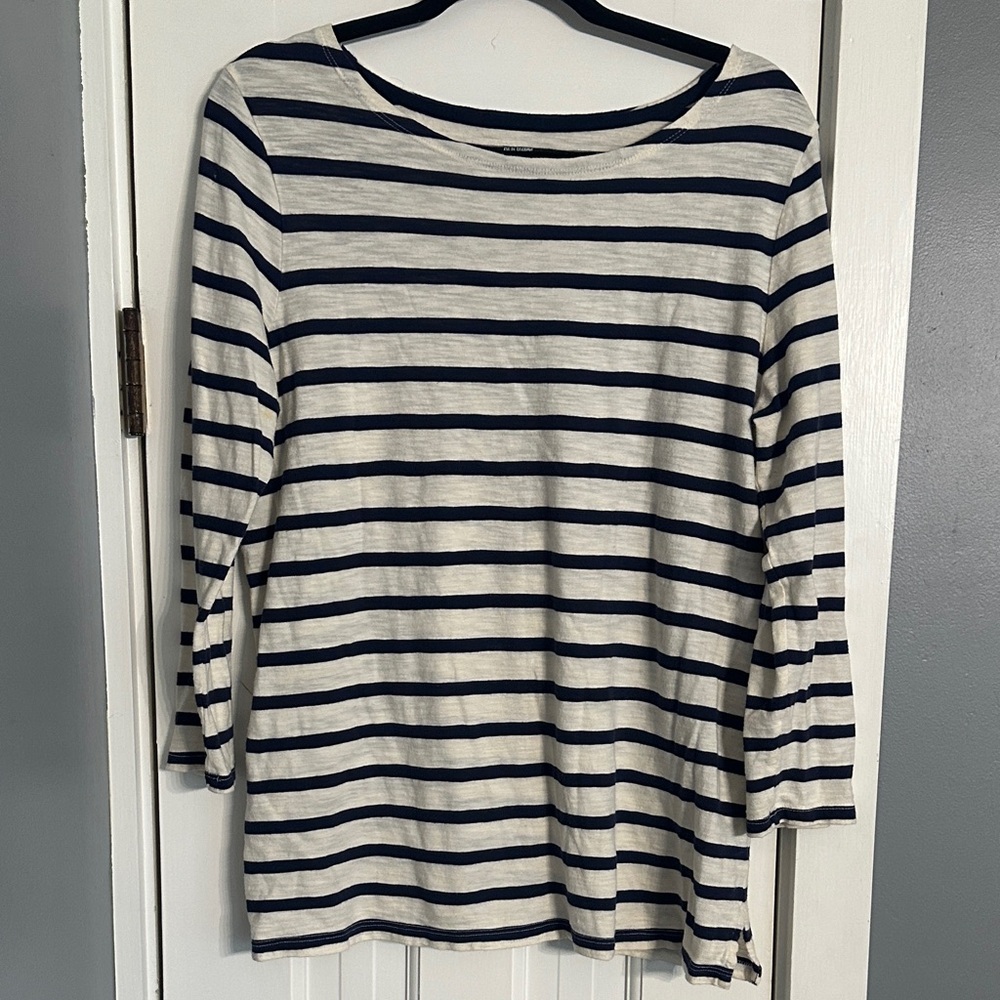 Old Navy Striped Long Sleeve Top - Navy and Cream
